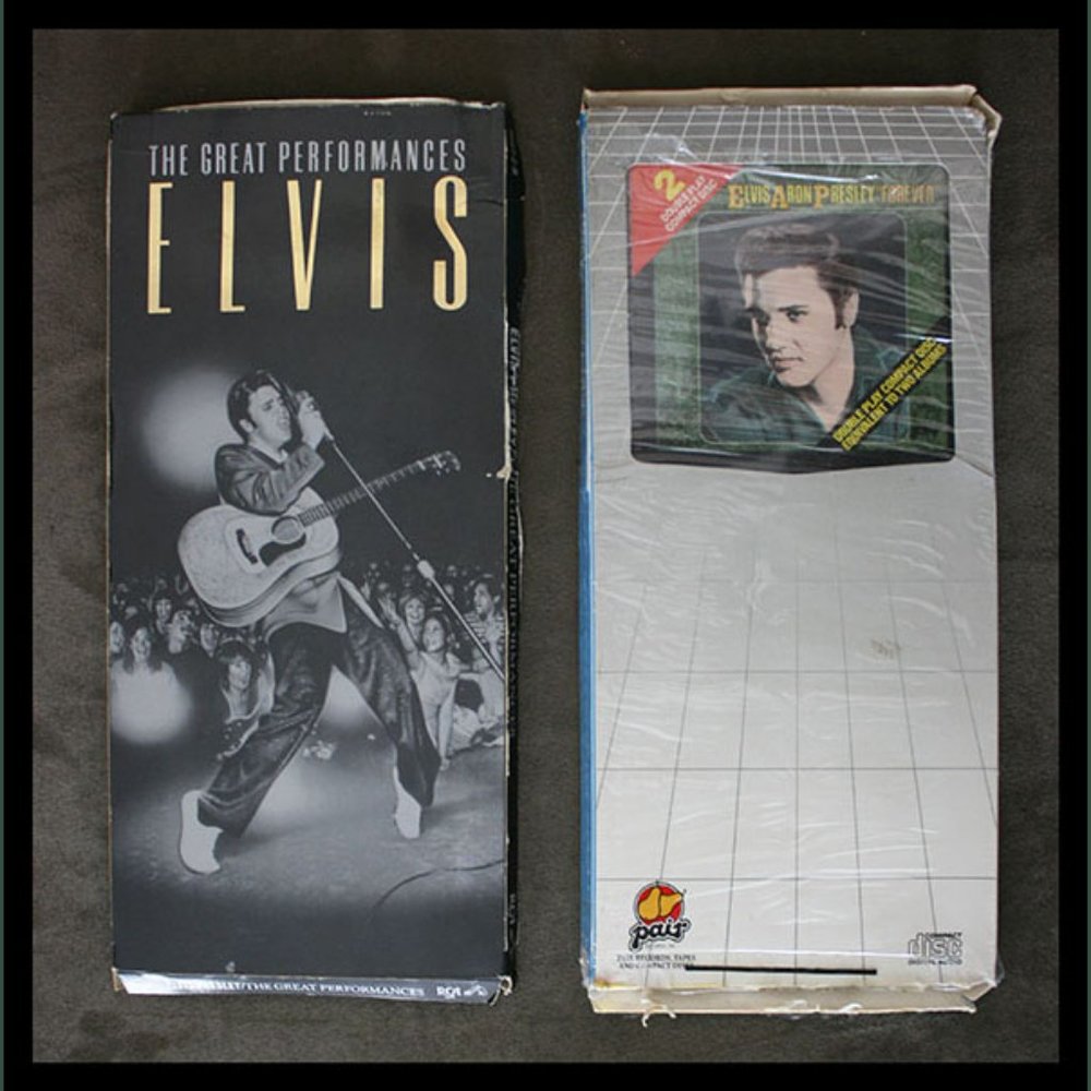 Elvis Aron Presley Forever & Elvis Presley The Great Performances CDs long boxes